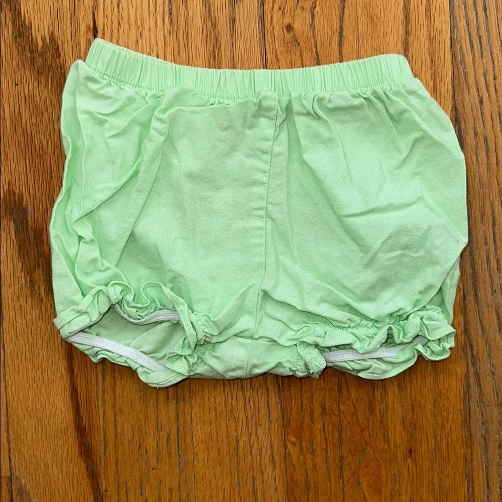 Bonnie Baby Light Green Floral Embroidered Dress with Matching Bloomers
